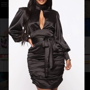 Sleek and slim  satin mini dress